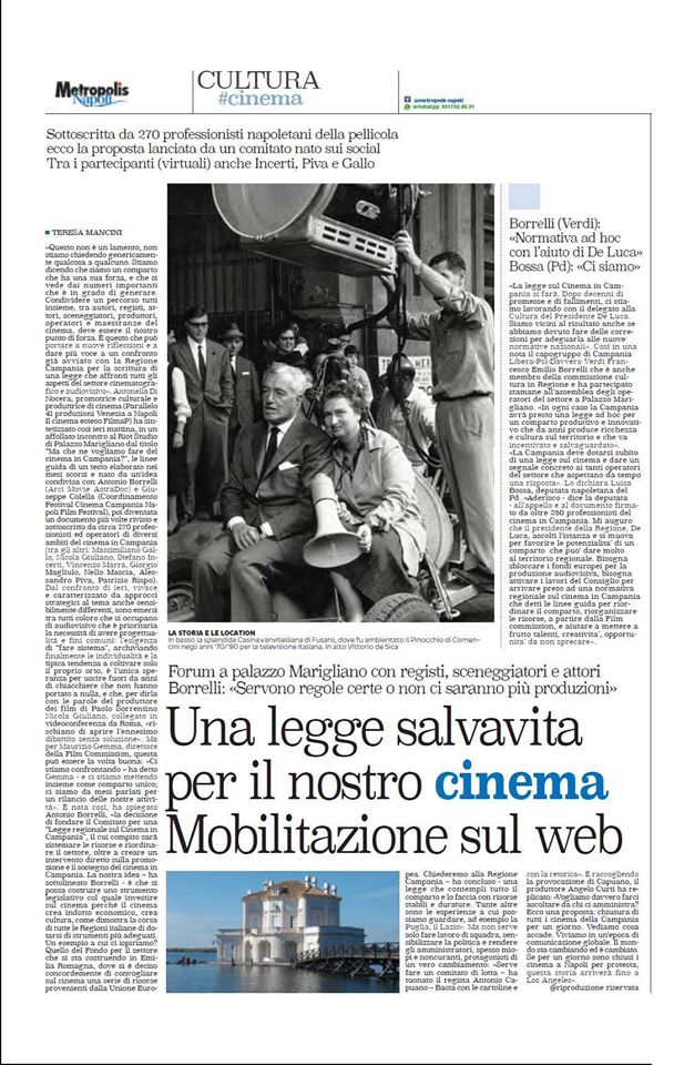 Una legge salvavita per il nostro cinema. Mobilitazione sul web